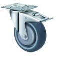 Industrial Grey Swivel Plate and Brake 100mm